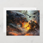 Northern god Odin fights against Wolf Fenris ポストカード (正面/裏面)