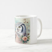Northern Hawk Owl 060924AREF108 - Watercolor コーヒーマグカップ (正面右)