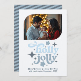 Northern Light Modern Blue Christmas Photo シーズンカード