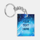 Northern Light Stars blue +テキストとアイディア キーホルダー (正面左)