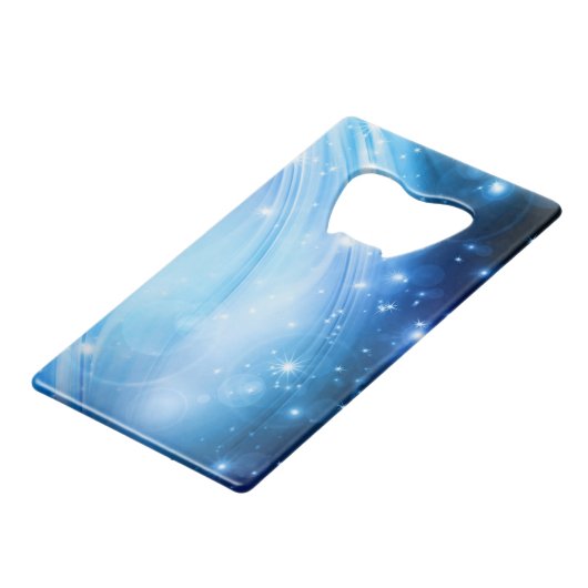 Northern Light Stars blue +テキストとアイディア クレジットカード栓抜き (正面アングル)