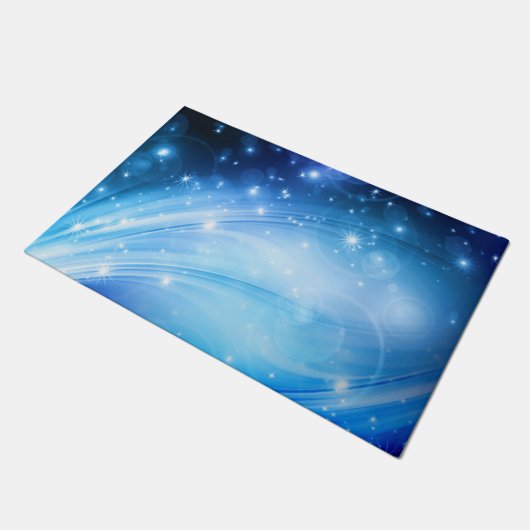 Northern Light Stars blue +テキストとアイディア ドアマット (アングル)