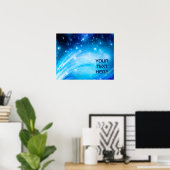 Northern Light Stars blue +テキストとアイディア ポスター (ホームオフィス)