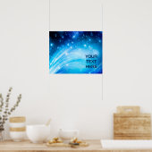 Northern Light Stars blue +テキストとアイディア ポスター (キッチン)