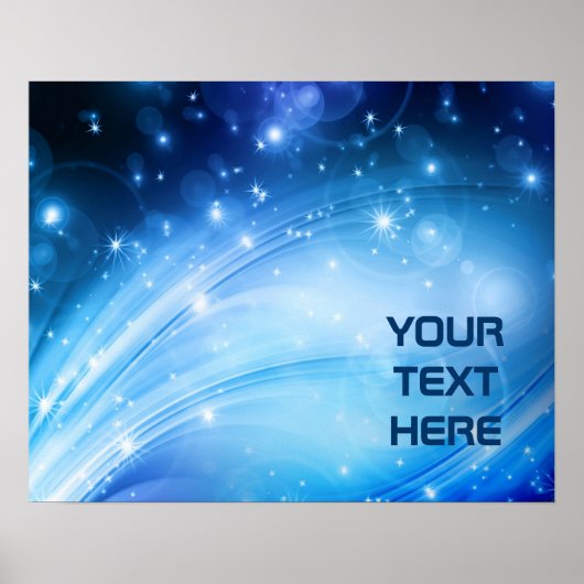 Northern Light Stars blue +テキストとアイディア ポスター (正面)
