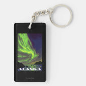 Northern Lightsおよびシャチのヴィンテージ旅行 キーホルダー (裏面)