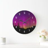 Northern LightsのオーロラのBorealisの星明かりの夜空 ラージ壁時計 (ホーム)