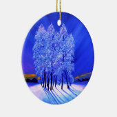 Northern Lightsのクリスマスの雪の木 セラミックオーナメント (右)