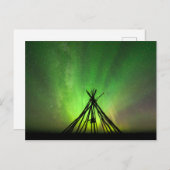Northern Lightsのlavvu ポストカード (正面/裏面)