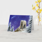 Northern LightsのPolaくまの挨拶状 カード (黄色い花)