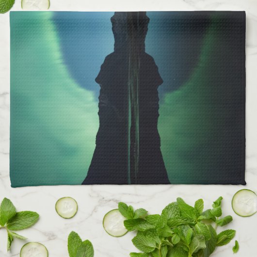 Northern Lights反射 キッチンタオル (折り畳み)