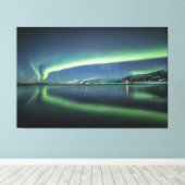 Northern Lights反射 キャンバスプリント (インサイチュ (ウッドフロア))