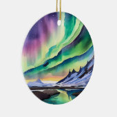 Northern Lights水彩 セラミックオーナメント (右)