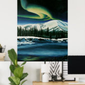 Northern Lights絵画のカナダ風景写真 ポスター (ホームオフィス)