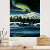 Northern Lights絵画のカナダ風景写真 ポスター (キッチン)