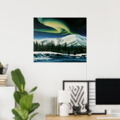 Northern Lights絵画のユーコン風景ポスター ポスター (ホームオフィス)