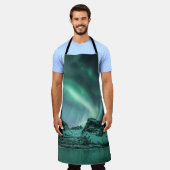 Northern Lights自然写真 エプロン (着用した状態)