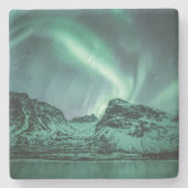 Northern Lights自然写真 ストーンコースター (正面)
