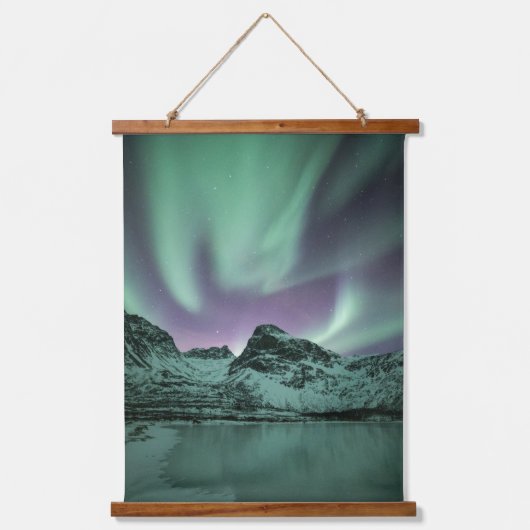 Northern Lights自然写真 吊り下げ型タペストリー (正面)