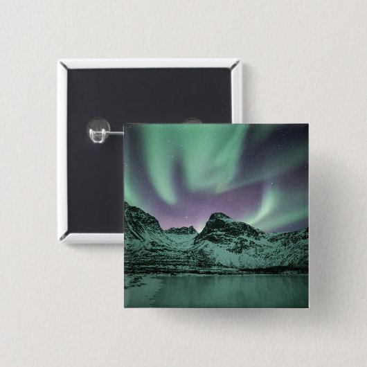 Northern Lights自然写真 缶バッジ (正面&裏面)