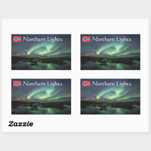 Northern Lights自然写真 長方形シール