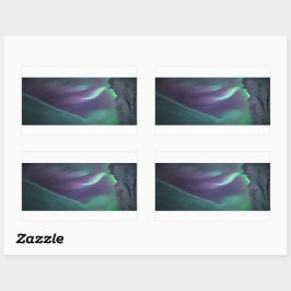 Northern Lights風景写真 長方形シール