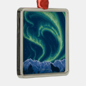 Northern Lights -ユーコン準州、アラスカ メタルオーナメント (右)