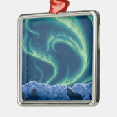 Northern Lights -ユーコン準州、アラスカ メタルオーナメント (左)