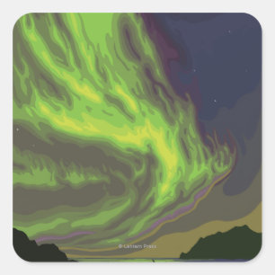 Northern Lights and Orcas – ユーコン、アラスカ スクエアシール