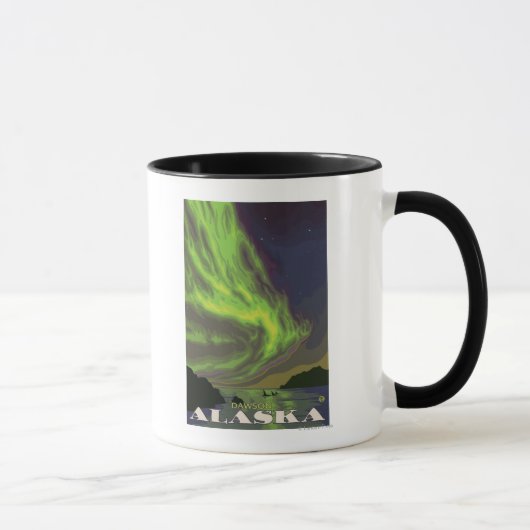 Northern Lights and Orcas - Dawson, Alaska マグカップ (右)