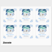 Northern Lights Animals Baby Shower Bookplate スクエアシール (シート)