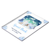 Northern Lights Animals Baby Shower Guest Book ノートブック (左側)