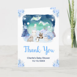 Northern Lights Animals Baby Shower Thank You サンキューカード