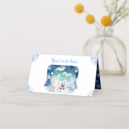 Northern Lights Arctic Animals Baby Shower プレイスカード