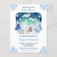 Northern Lights Arctic Animals Baby Shower