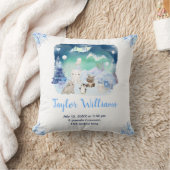 Northern Lights Arctic Animals Birth Statistics クッション (ブランケット)