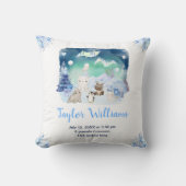 Northern Lights Arctic Animals Birth Statistics クッション (正面)