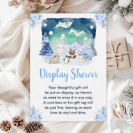 Northern Lights Arctic Animals Display Shower エンクロージャーカード