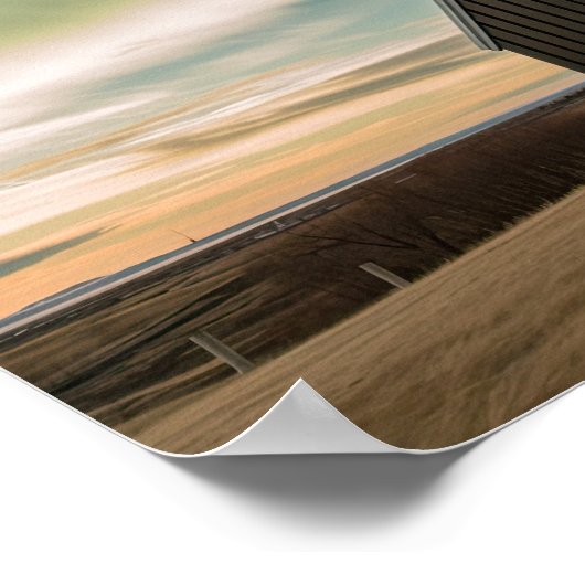 Northern lights at Budir church ポスター (角)