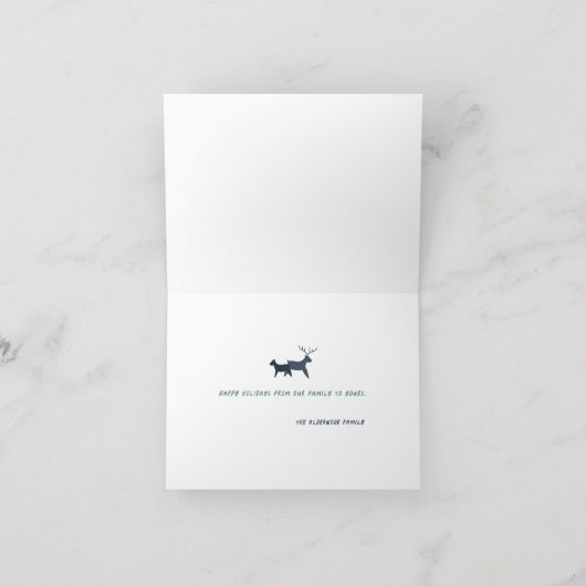 Northern Lights at the A-Frame Folded Holiday Card カード (内部)