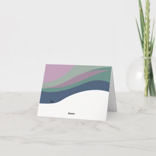 Northern Lights at the A-Frame Folded Holiday Card カード (裏面)