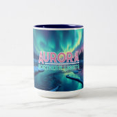 Northern Lights Aurora Borealis ツートーンマグカップ (中央)