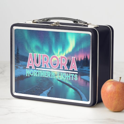 Northern Lights Aurora Borealis メタルランチボックス (インサイチュ)