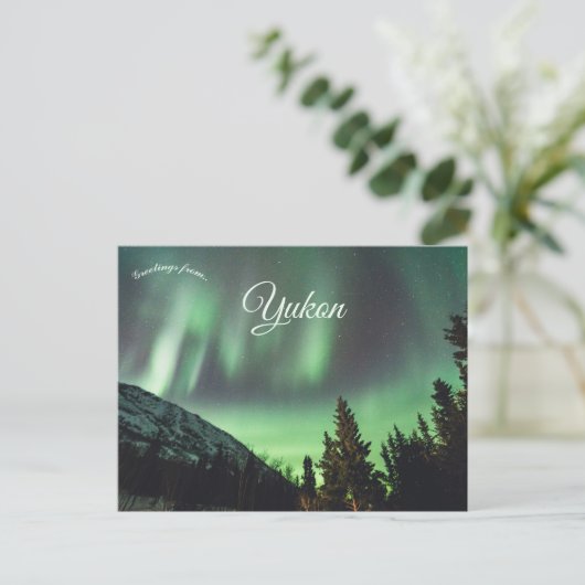 Northern Lights Aurora Borealis in Yukon Canada ポストカード (スタンド正面)