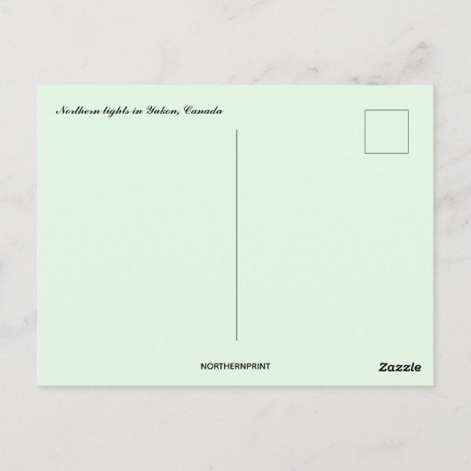 Northern Lights Aurora Borealis in Yukon Canada ポストカード (裏面)