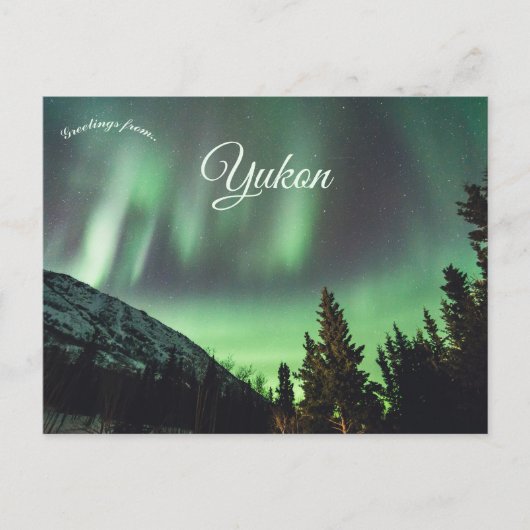 Northern Lights Aurora Borealis in Yukon Canada ポストカード (正面)