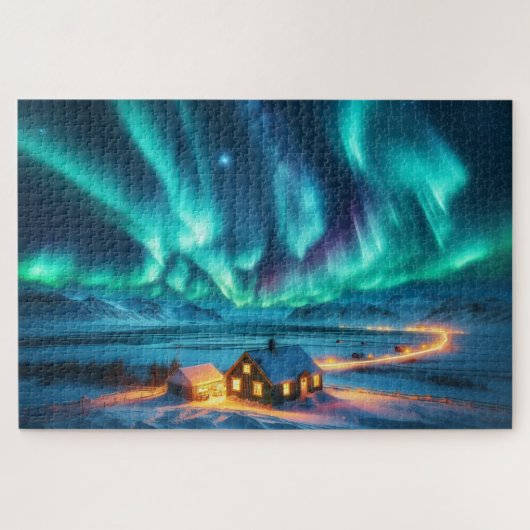 Northern Lights - Breathtaking Scenic Landscape ジグソーパズル (横)