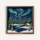 Northern Lights Canada Paper Collage Diorama ノートブック (正面)