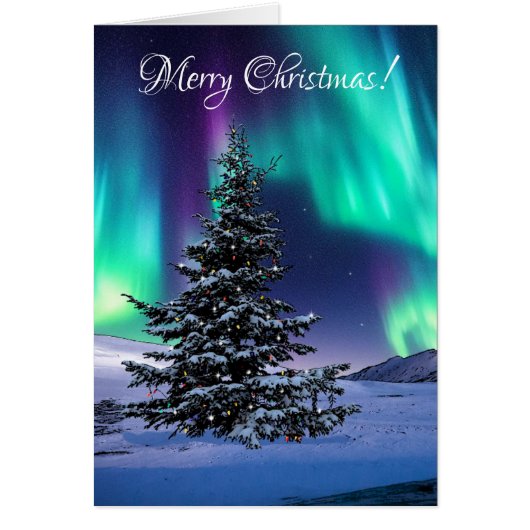 Northern Lights Christmas - 5" x 7"アートカード (正面)