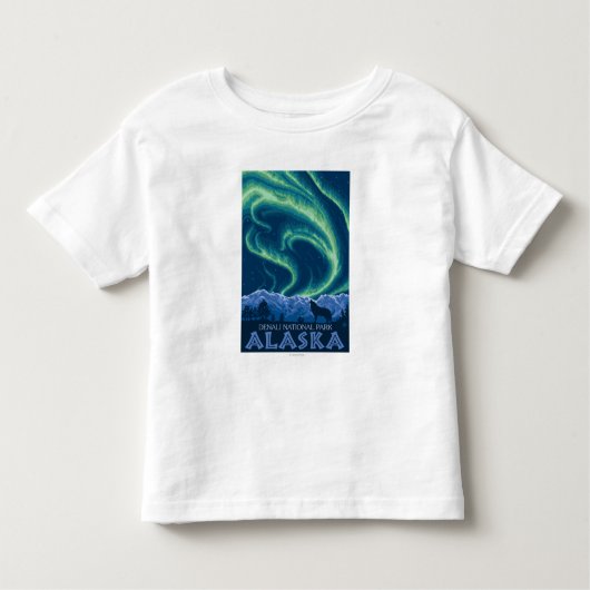 Northern Lights - Denaliの国立公園、アラスカ トドラーTシャツ (正面)